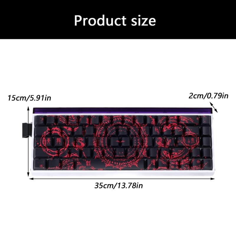 Side Printed Keycaps Intricate Pattern Theme for 60% 68% Mechanical Keyboards Heat Sublimation Printing