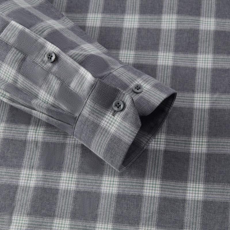 FIRS Men's Brushed Cotton Thickened Long-Sleeve Business Casual Shirt