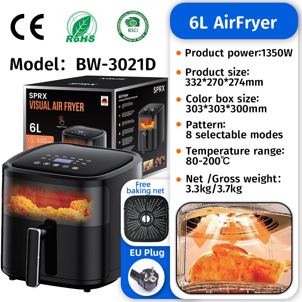 2025 All-in-One Multi-Function Air Fryer Oven - Large Capacity, Visible Design for Home Use