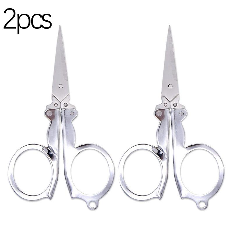 Folding Pocket Scissors Multifunctional Stainless Steel Folding Small Scissors Household Mini Thread Cutting Nail Tools Stainles
