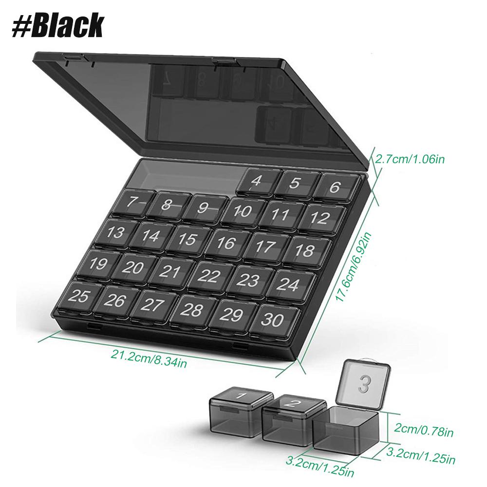 

1 шт. ежемесячный органайзер для таблеток, 30-дневная таблетница, 4 недели, один месяц, футляры для таблеток, большие отделения, органайзер для лекарств, витаминов