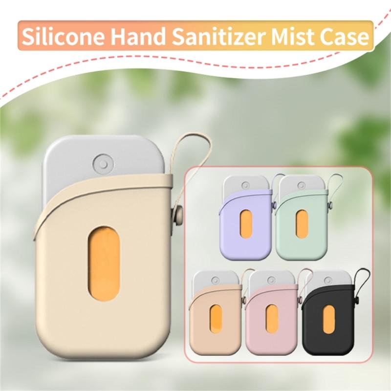 Portable Silicone Holder For Hand Sanitizer Sprays Protective Storage Case with Adjustable Lanyard for Backpack Handbag