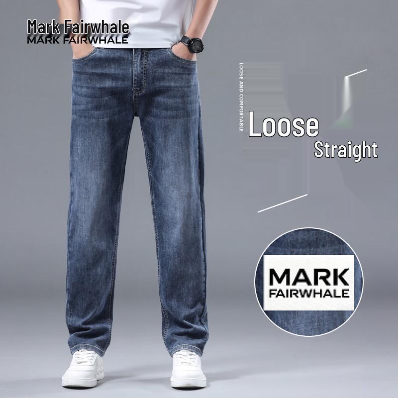 MARK FAIRWHALE Men's Summer Cool Stretch Straight Jeans