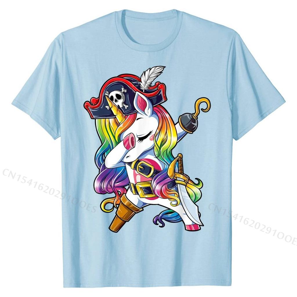 Dabbing Unicorn Pirate Roger Costume Kids Girls Boys T-Shirt Tops Shirt Cute Printed On Cotton Men's T Shirt