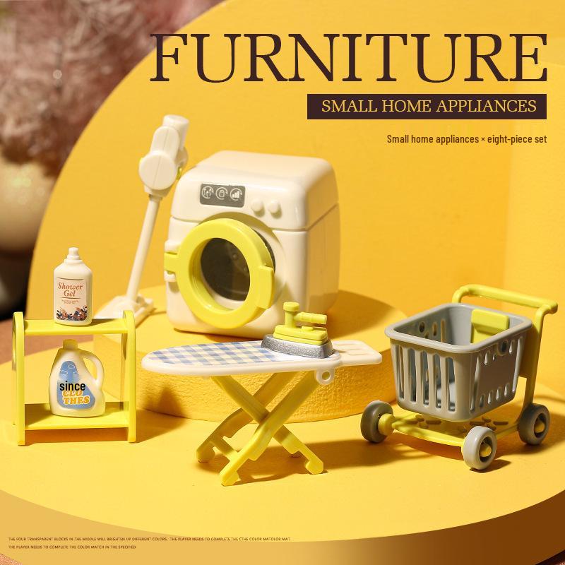 Miniature Dollhouse Furniture Toys: Living Room & Kitchen Tabletop Decor