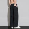 Men’s Plus Size Ice Silk Stretch Knit Wide-Leg Casual Pants