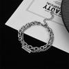 Trend hot-selling medium cold wind letter bracelet women's hip-hop double-layer corner men's bracelet jewelry accessories