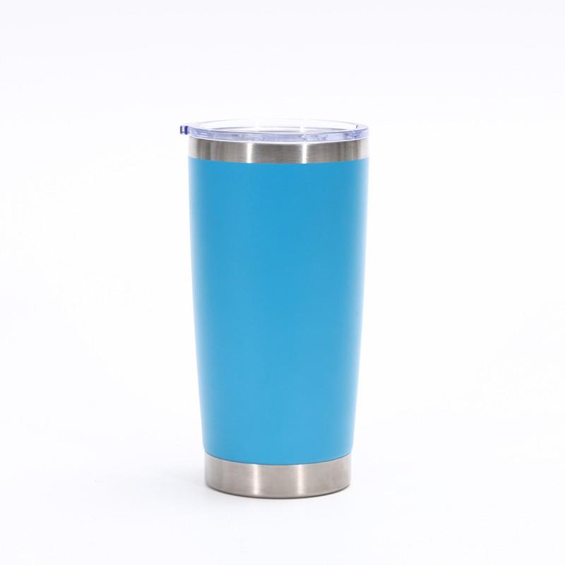 20oz Double Wall Vacuum Insulated Stainless Steel Travel Mug Car Office Home - Lightweight Portable Cup With Press Lid