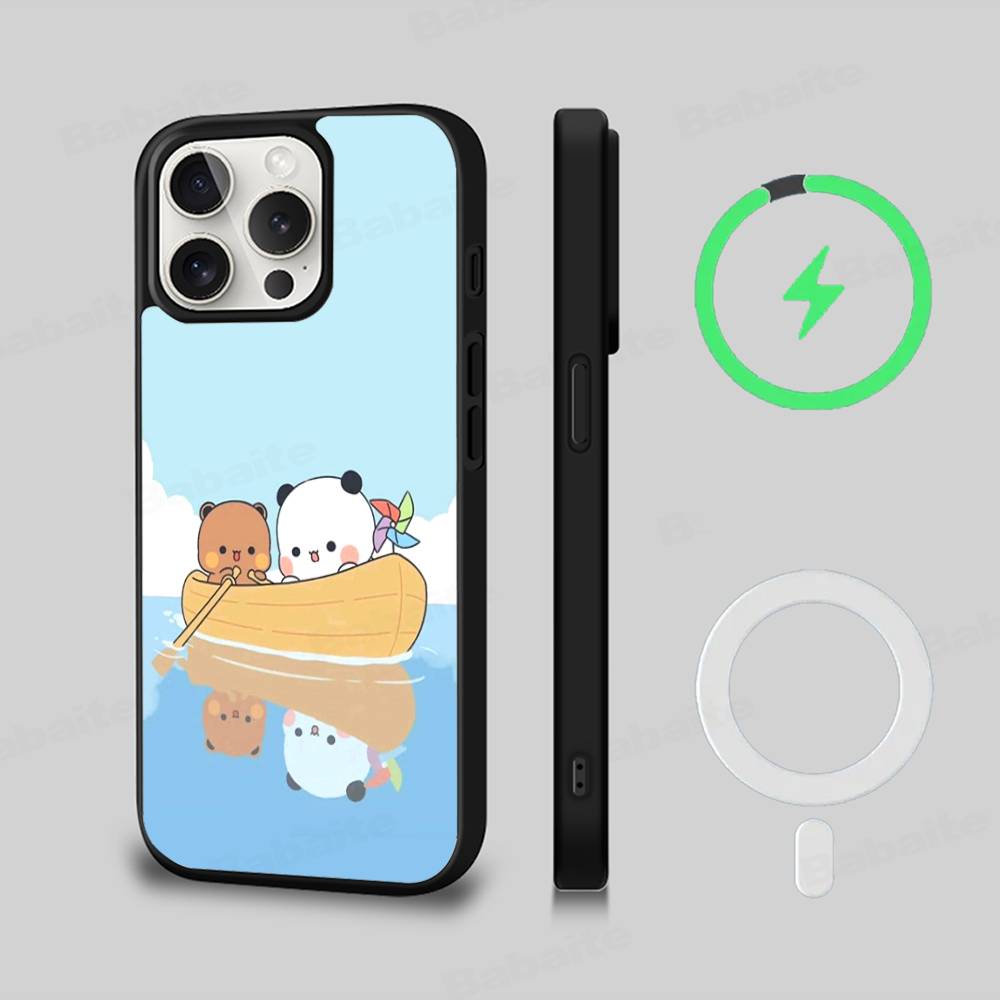 Cute Bubu Dudu Cartoon Black For Magsafe Magnetic Phone Case For IPhone 16 15 17 Pro Max 11 12 13 14 Plus Cover