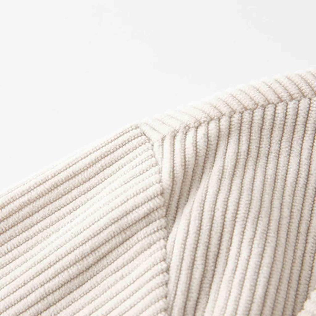 Herren Freizeit Einfarbiges Cord Revers Jacke, Herren Locker Und Weich Stoff Knopf Hemd Jacke