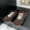 German Training Shoes Women New Genuine Leather Women Sneakers Flat Lace-up Retro Large Size Forrest Gump Shoes Women