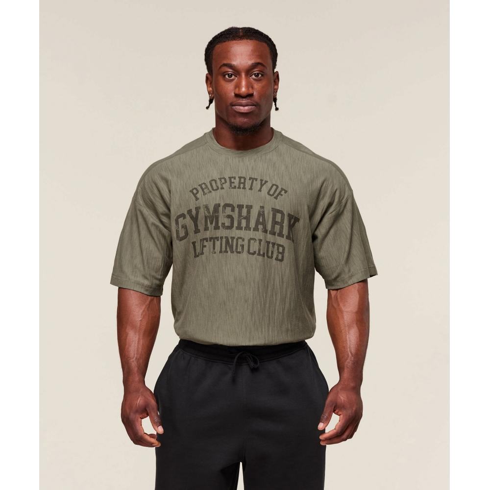 

Gymshark Легкая футболка с фактурным слэйбом цвета хаки a2b3T Ecjp XS