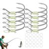Shrimp Walker Leuchtender Köderhalter 10er Set Widerhaken & Perforierte Angelhaken aus Kohlenstoffstahl zum Tragen von lebenden Garnelenködern