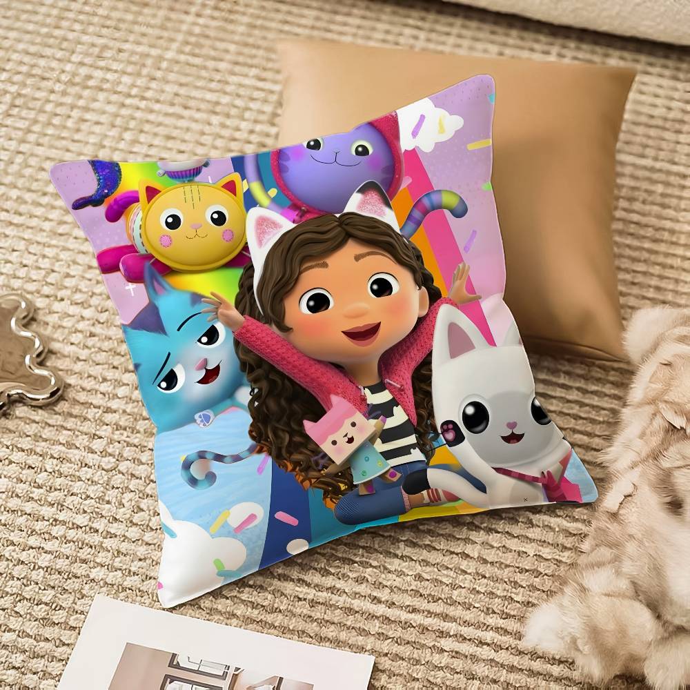 Kids Gabbys Dollhouse Gabby Cats Pillow Case Anti-dustmite Invisible zipper Sofa Bed 12x12Inch