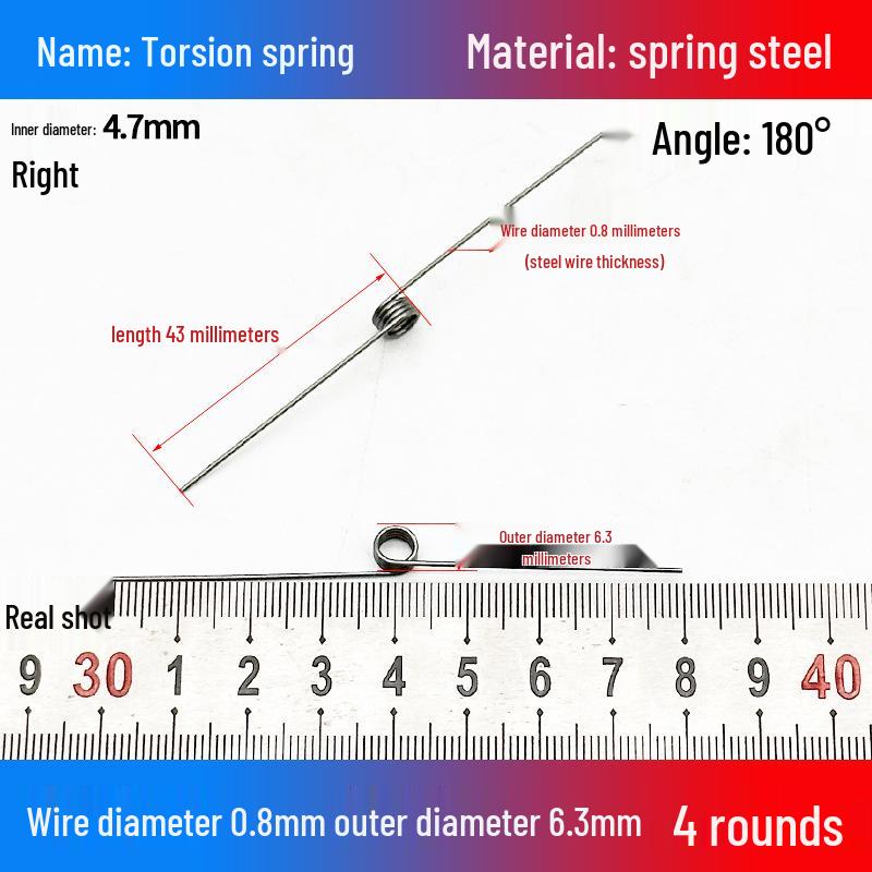 Torsion Spring Steel 0.3-3.0 for 90/180° Clip Trash Can