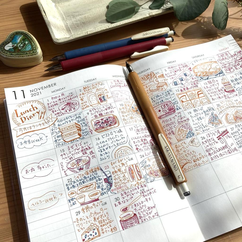 Zebra Sarasa Nano Gel Ballpoint Vintage 0.3mm Pen, 5-Color Set, Colors, JJH72-5C-V