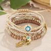 Handmade Beaded Bracelets Retro Multi - Layer Ethnic Style Creative Irregular Geometric Shapes Jewelry for Women