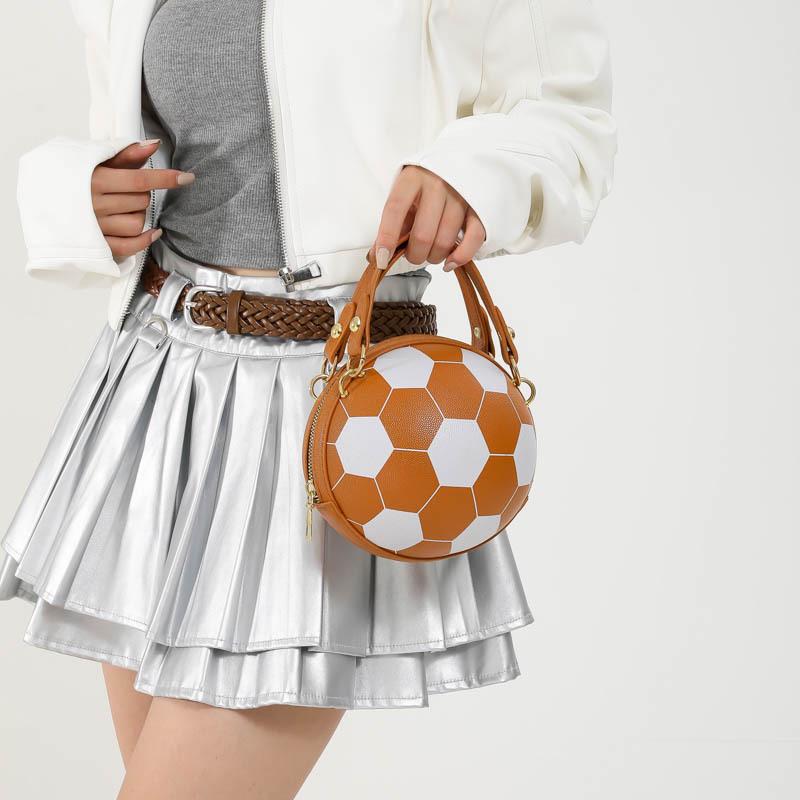 Women's Trendy Korean Style Basketball Crossbody Bag - Versatile, Hot Personality, Small Round Shoulder Bag