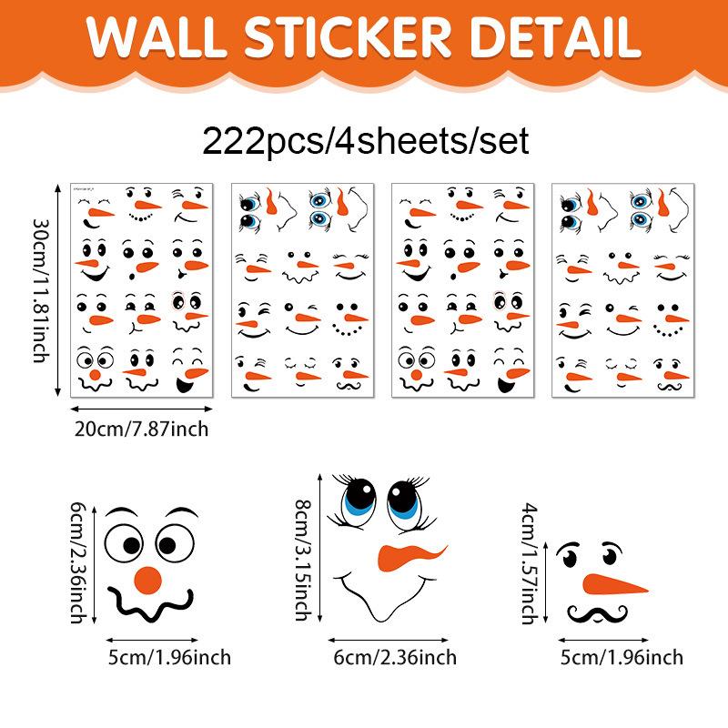 Cartoon snowman emoji sticker funny snowman decoration sticker self-adhesive refrigerator sticker wall sticker gift box decoration
