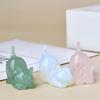 Cute Lazy Cat Statue Natural Stone Crystal Carved Healing Animal Figurine Reiki Gemstone Crafts Home Decoration Lovely Gift