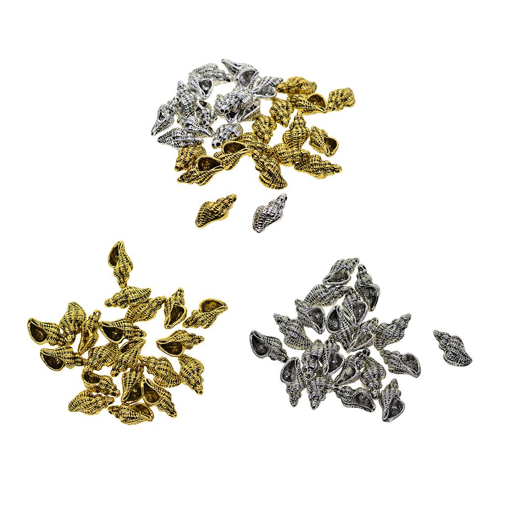 20 Stück Antik 3D nautisch MEER Muschel Anhänger DIY Herstellung Silber