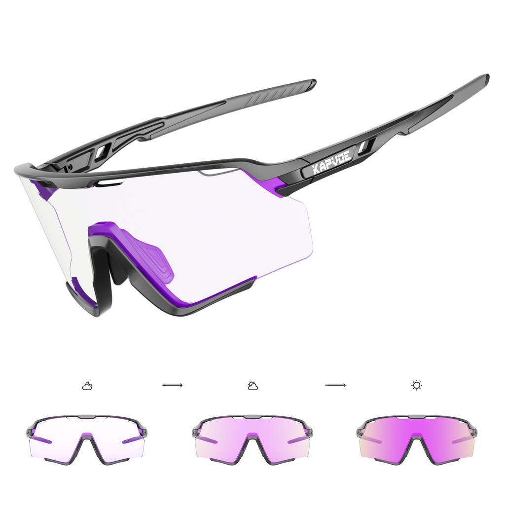 Kapvoe Photochromic Hiking Eyewear Cycling Glasses Sunglasses for Men Silver Lens Multi Color Women Bike Outdoor Riding Running