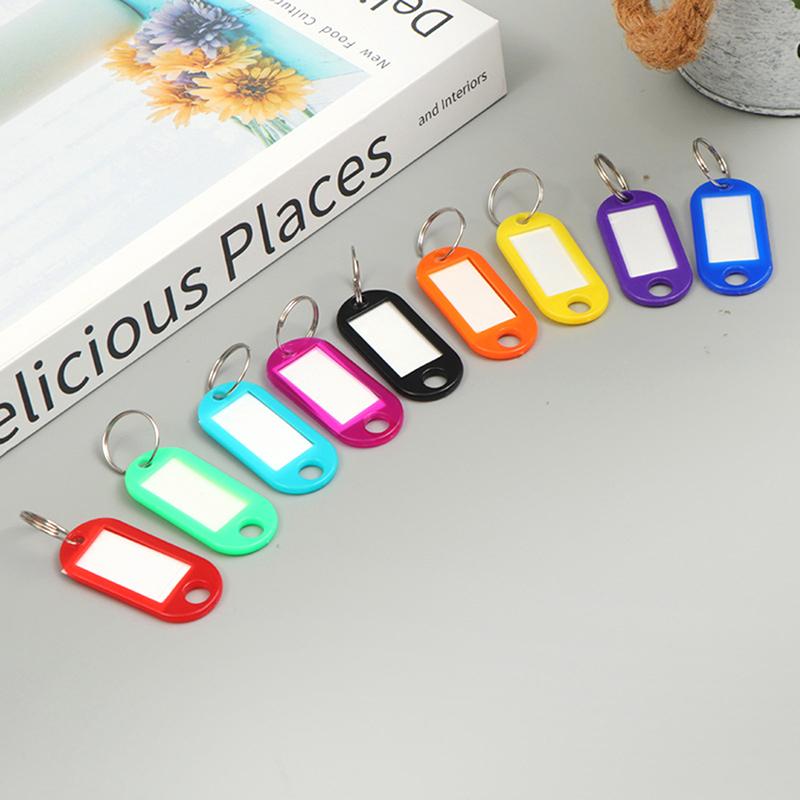 50Pcs Random Color Key Tags Id Label Name Tags Plastic Prevent Missing Key Identifiers Luggage Bag Accessories