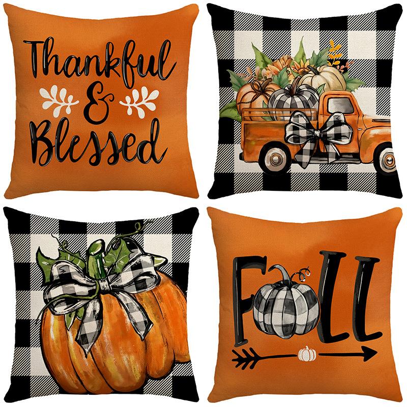 Autumn Thanksgiving Letter Print Pillowcase Festive Atmosphere Decoration Bedroom Living Room Sofa Pillowcase