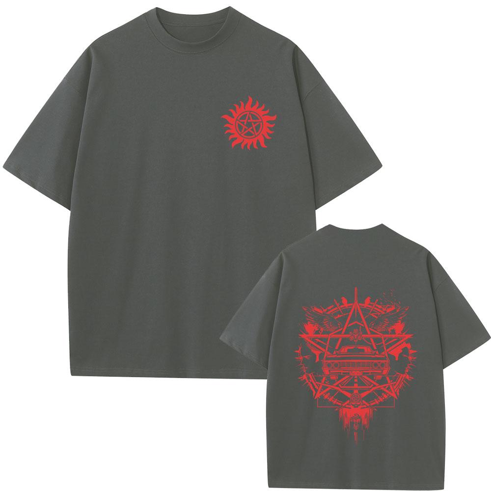 Supernatural Graphic Tshirt Summer Unisex Women Fashion Casual Soft Cotton Short Sleeve Unisex Cosplay Oversized Crewneck Tshirt