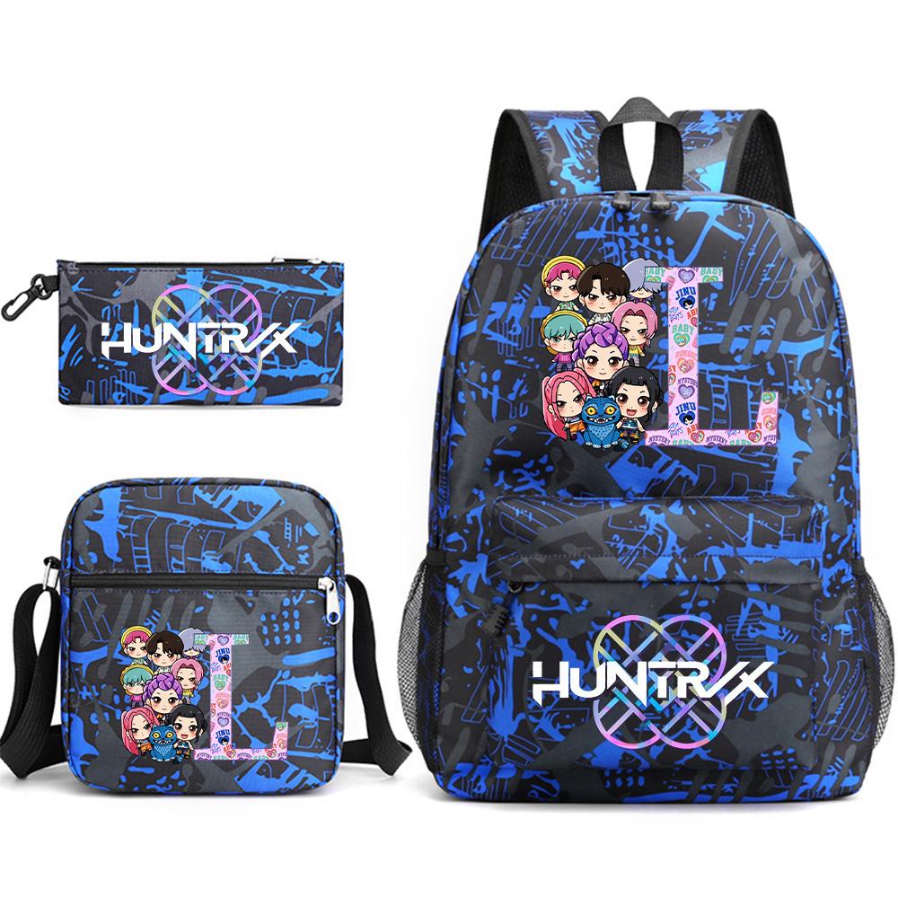 3Pcs/set Cute 26 English Letter Printed Backpack with Shoulder Bag Pencil Case for Teenager Student Boy Girl SchoolBag Large Capacity Bookbag Kid Gift