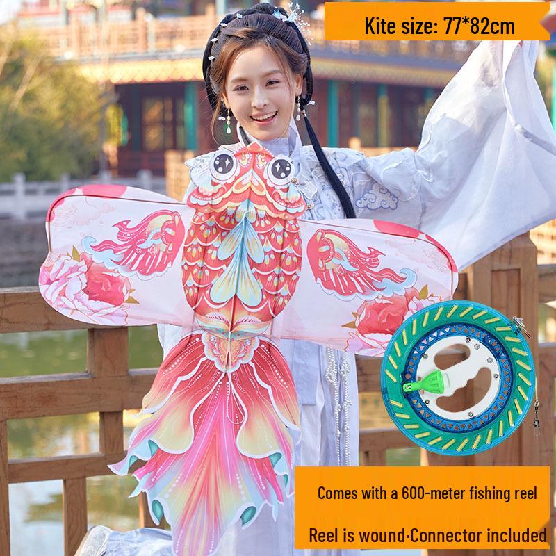 2026 Peony Goldfish 3D Bamboo Kite: Retro Mini Koi Decoration