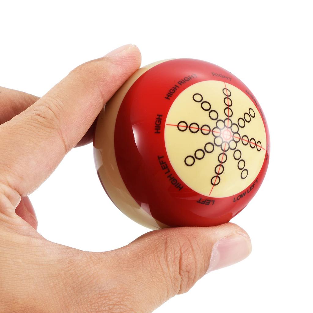 PATIKIL Diameter Billiard Cue Professional Training Billiard Pool Table Practice Ball with Standard Lines and Dots for Trainer Eight Red 57.2mm Ball,