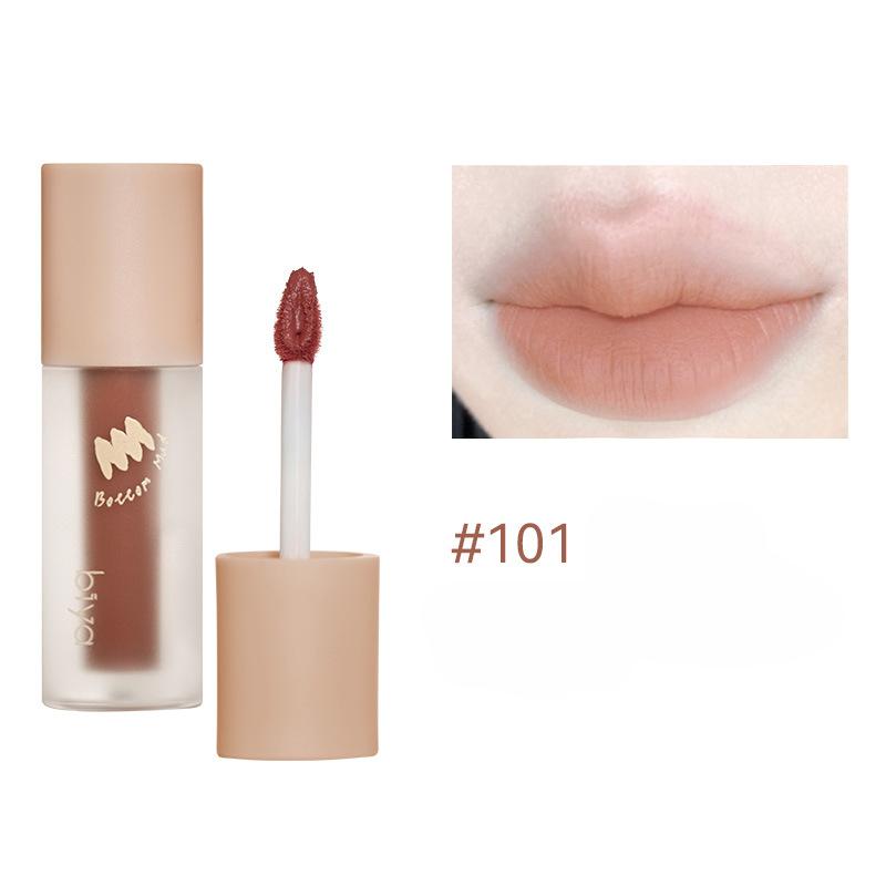 Leichte matte Lippenschlammmilch, Kaffeepfirsich, matte Lippenglasur, samtige Aufhellung ist nicht leicht am Lippenstift zu haften