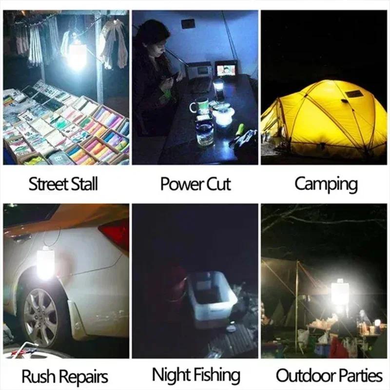 Outdoor Solar Camping Light Bulb Portable Emergency Lamp Tent LED Hook Up Hanging Camping Search Lights Lantern Hiking 2/1PCS