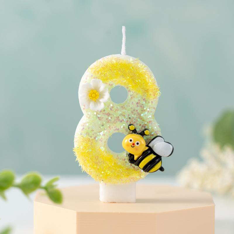Creative Little Bee Digital Birthday Party Celebration Cake Decoration Candles 0-9 Products