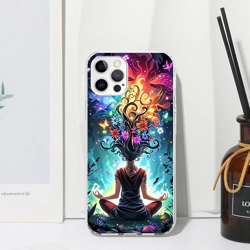 

Meditation Yoga Girl Phone Case For Iphone 17 Air 16 15 Plus 16E 14 Pro Max 13 Mini 12 11 7 8 SE Fundas Soft Back Cover 17 Air 1 iPhone 16 Pro Max