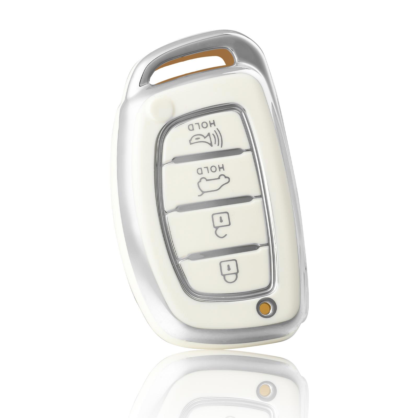 

4 Bottons Smart Key Fob Case Cover for Hyundai Tucson Santa Fe Rena Sonata Elantra Creta Ix35 Ix45 I10 I30 I40 Solaris Accent