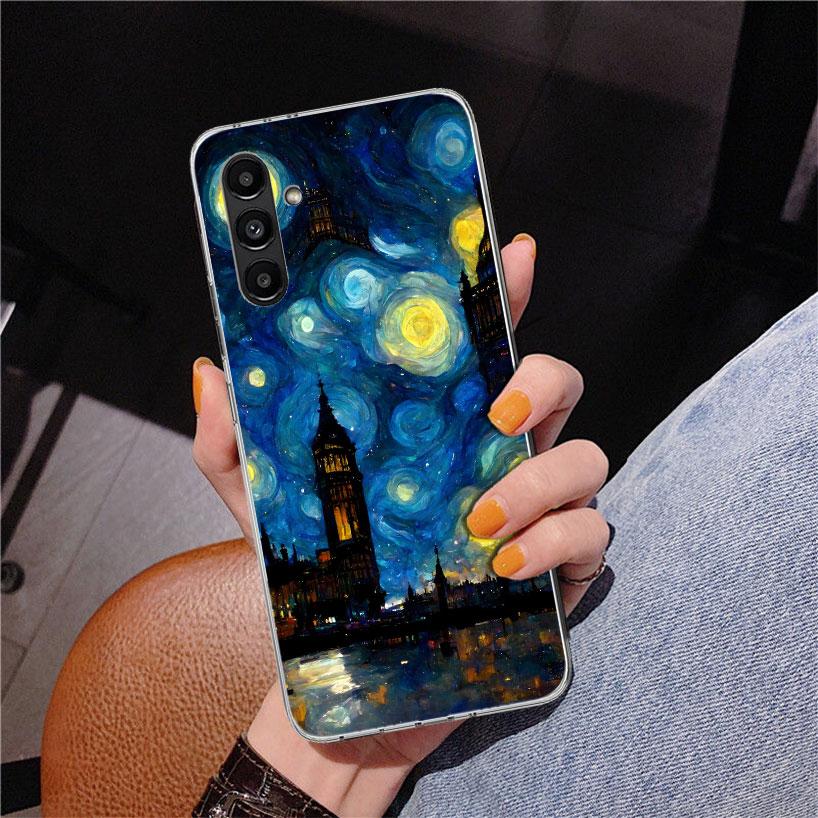 Starry Night Van Gogh Art Phnoe Case for Samsung Galaxy A17 A37 A57 A16 A26 A36 A56 A15 A14 A13 A55 A54 A53 A35 A34 A33 A25 A24
