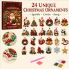 Holiday Home Crafting Kits Christmas Ornament Advent Calendar, Faux Diamond Art DIY Kit, Creative Gift for Teachers Sparkling Hanging Ornaments