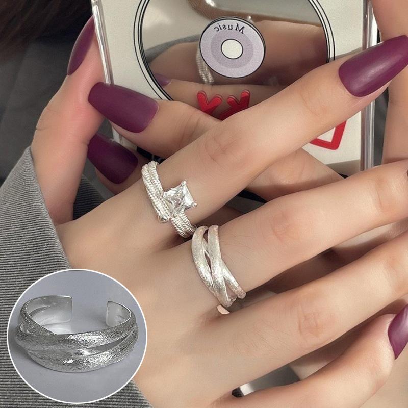 Korean Style S925 Silver Bow Ring with Irregular Pearl Design - Women's Fashion Open Index Finger Accessory