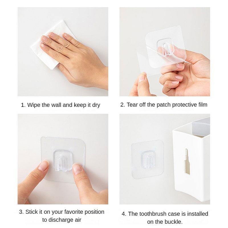 Toothbrush Holder Toilet Non-perforated Toothbrush Shelf Three-in-one Toiletry Cup Magnetic Tooth Cup Toothpaste Holder