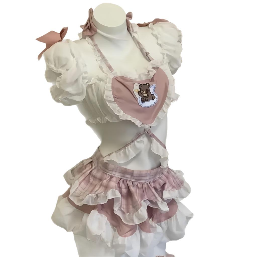Large Size Sexy Sexy Suit Saucy Cute Maid Uniform Seduction Pure Desire One-piece Butt Skirt Apron Maid