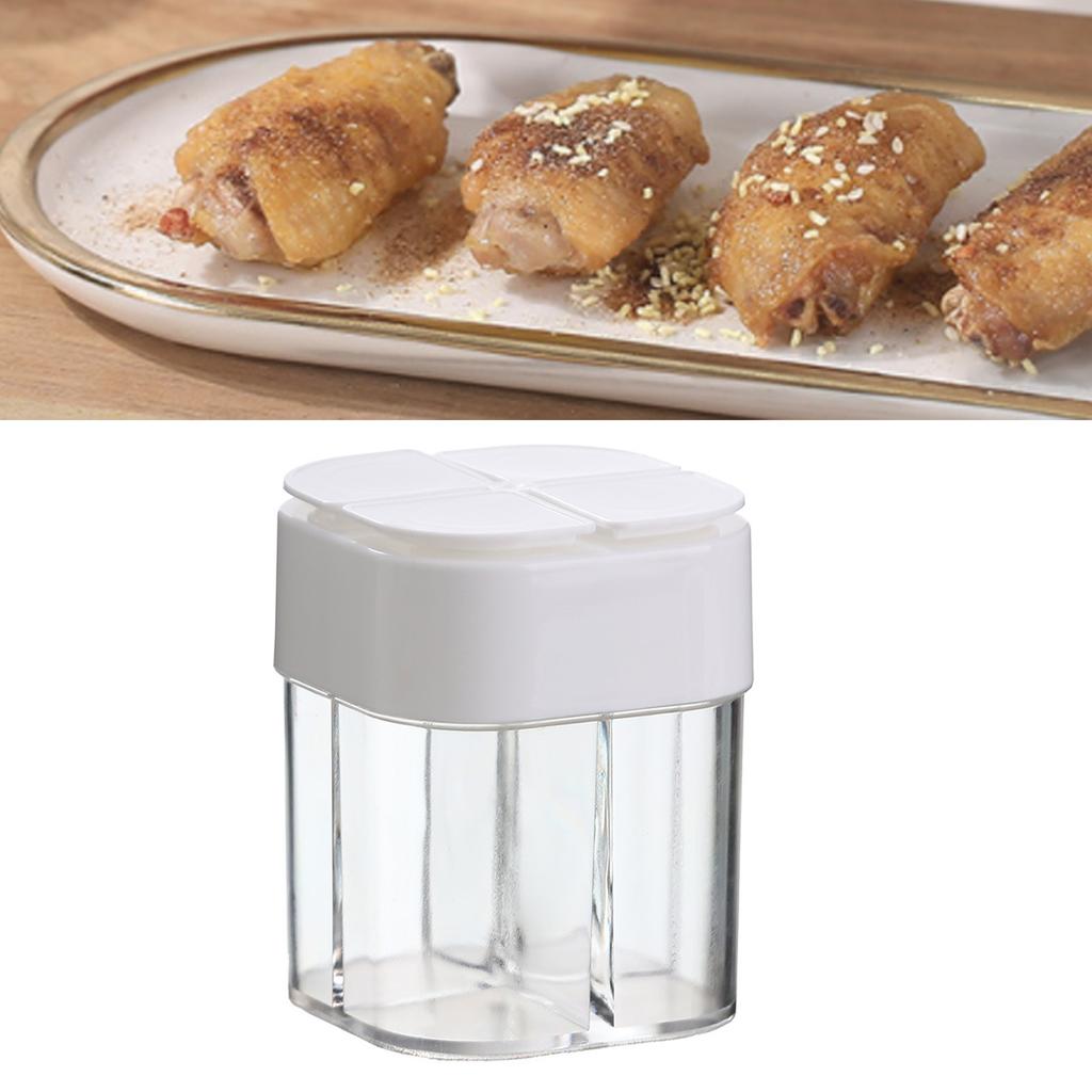 4 Compartment Seasoning Box Multifunctional Portable Dustproof Sealing Clear Spice Storage Container for Kitchen Supplies