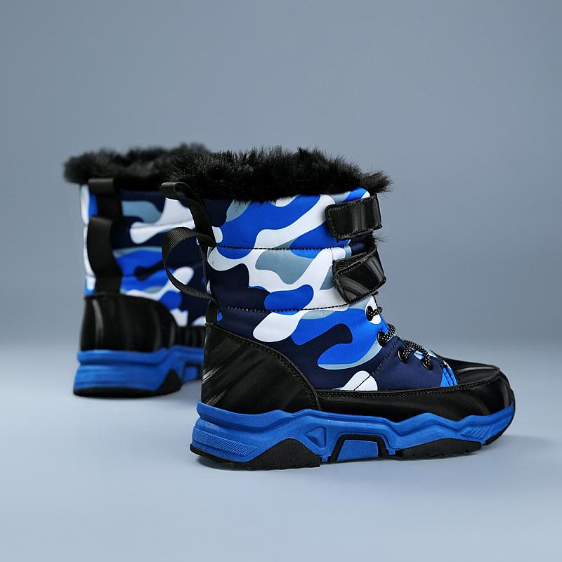 Winter Children's Plus Size Anti Slip Wear-resistant and Plush Warm Outdoor High Top Cotton Shoes Snow Boots