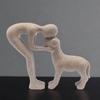 1Pc Resin Cute Puppy And Owner Craft Figurine Desktop Ornament Statue Model Indoor Home Office Decoration Pet Sculpture For Gift