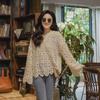 2023 Autumn Gentle Style Lace Shirt & Midi Skirt Set for Women