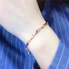 Rose Gold-Plated Purple Gold 585 Letter Zircon Bracelet Women'S Versatile Fashion Trend Color Gold Jewelry