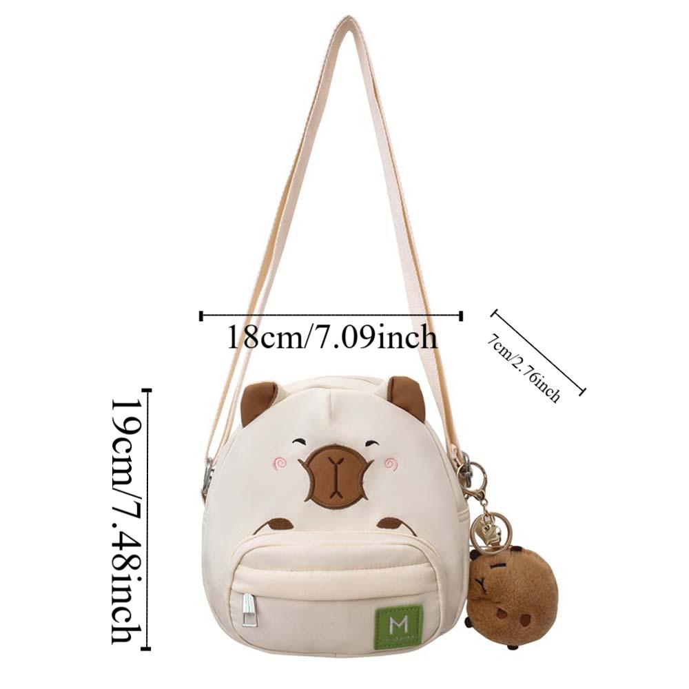 Large Capacity Capybara Nylon Bag Plush Doll Pendant Creative Crossbody Bag  Friends