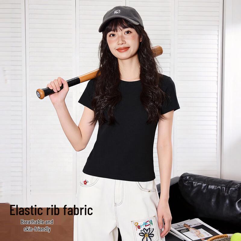 TonLion Women's Slim Fit Short Sleeve Round Neck T-shirt
