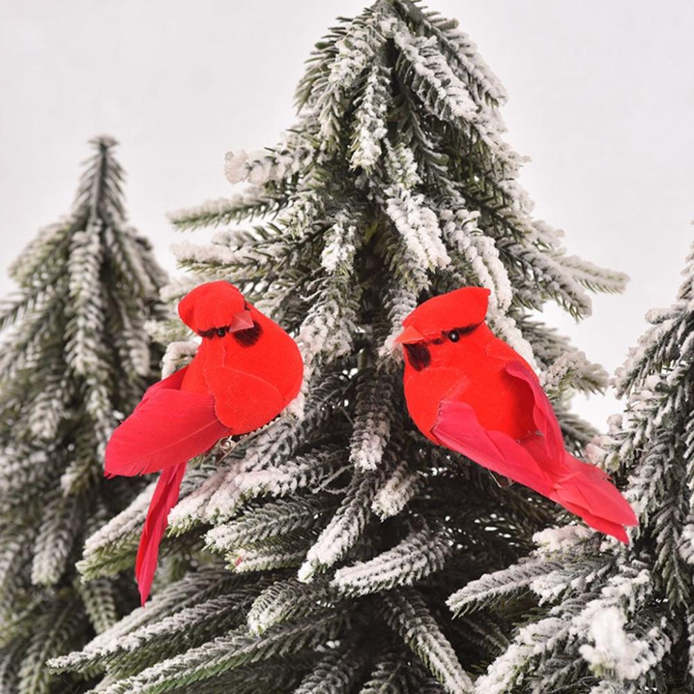With Clip Simulation 9 Cm Feathers Christmas Ornaments Craft Bird Artificial Birds Xmas Tree Decor